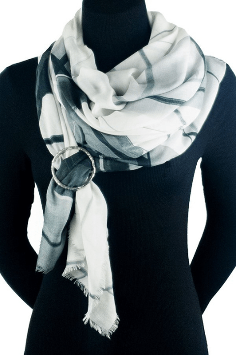 Oversized Square Italian Cashmere Blend Scarf - Urban Geometry, Australia - Helene Clarkson Design