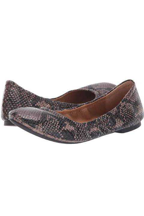 Dusty rose Emmie Ballet Flat by Lucky Brand featuring a sleek, comfortable design and soft fabric upper.