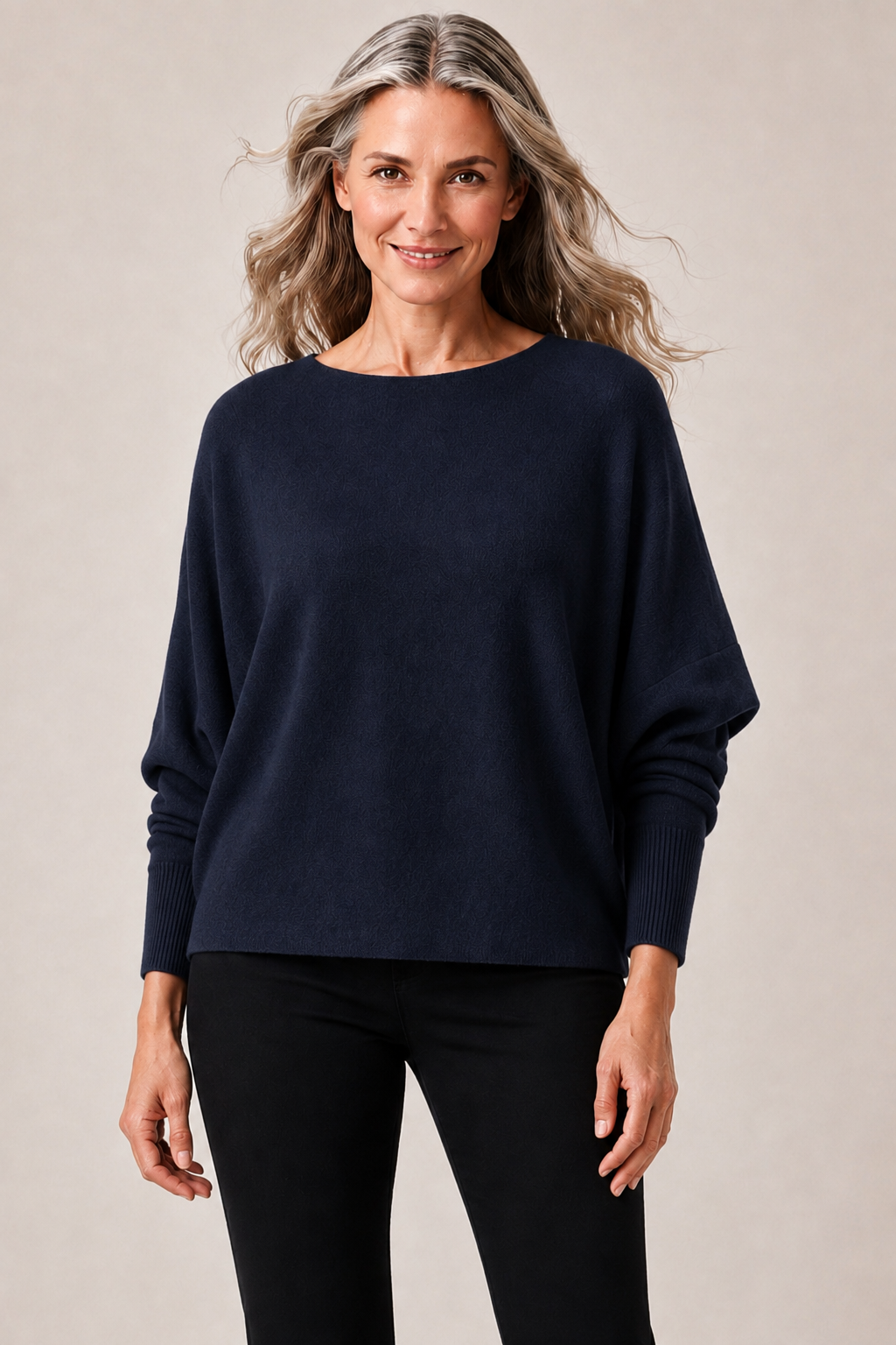 Cashmere-Blend Batwing Sweater