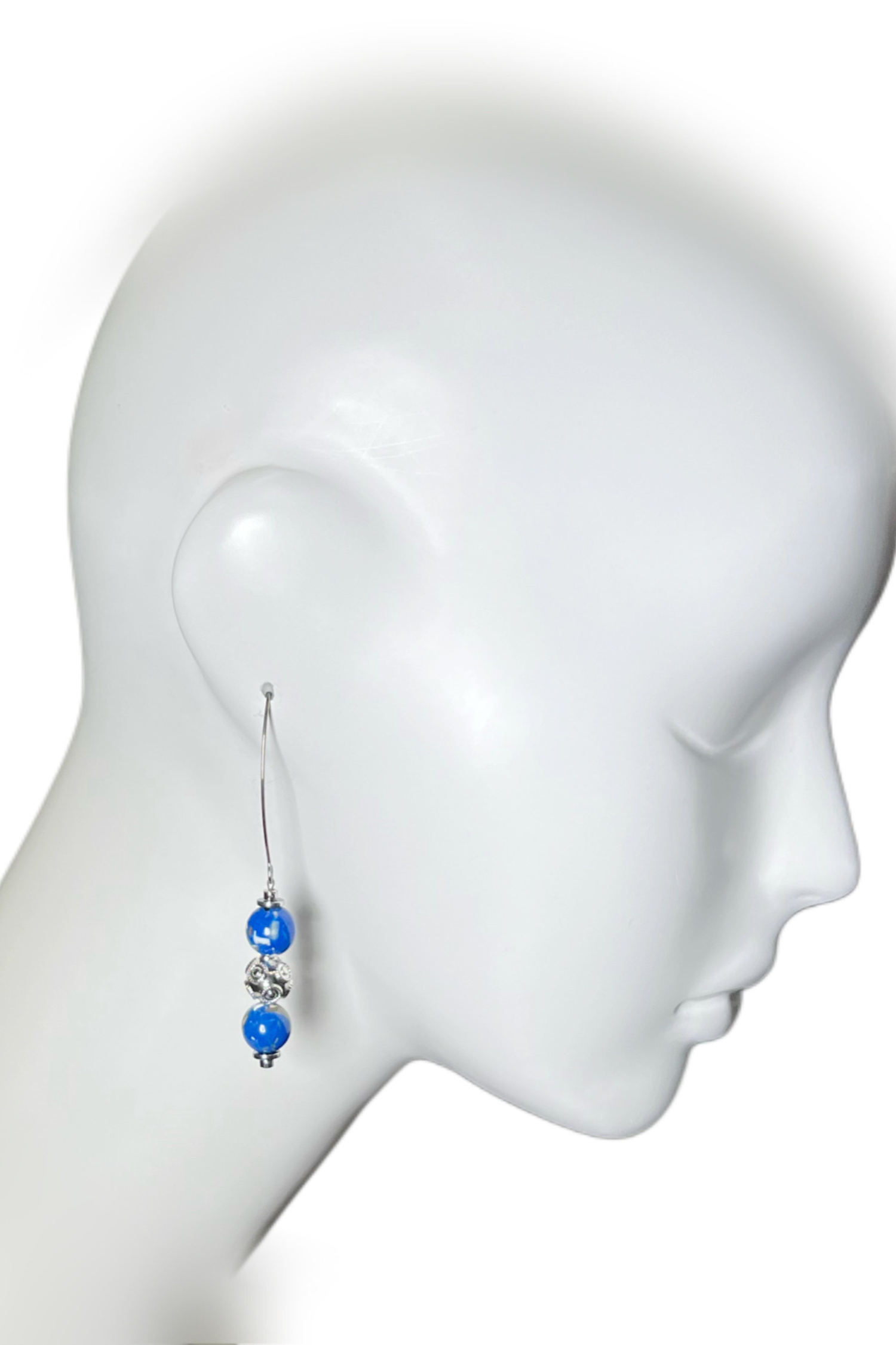Blue Mother-of-Pearl Earrings in Stainless Steel | Ibérina Design - Helene Clarkson Design