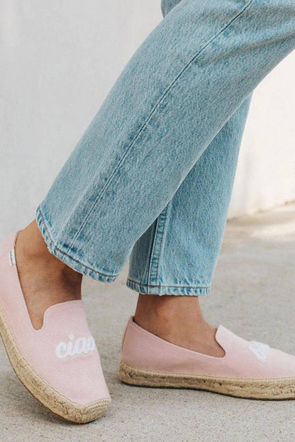 Soludos Ciao Bella Espadrilles in beige with woven jute soles, stylish slip-on shoes for casual summer wear.